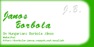janos borbola business card